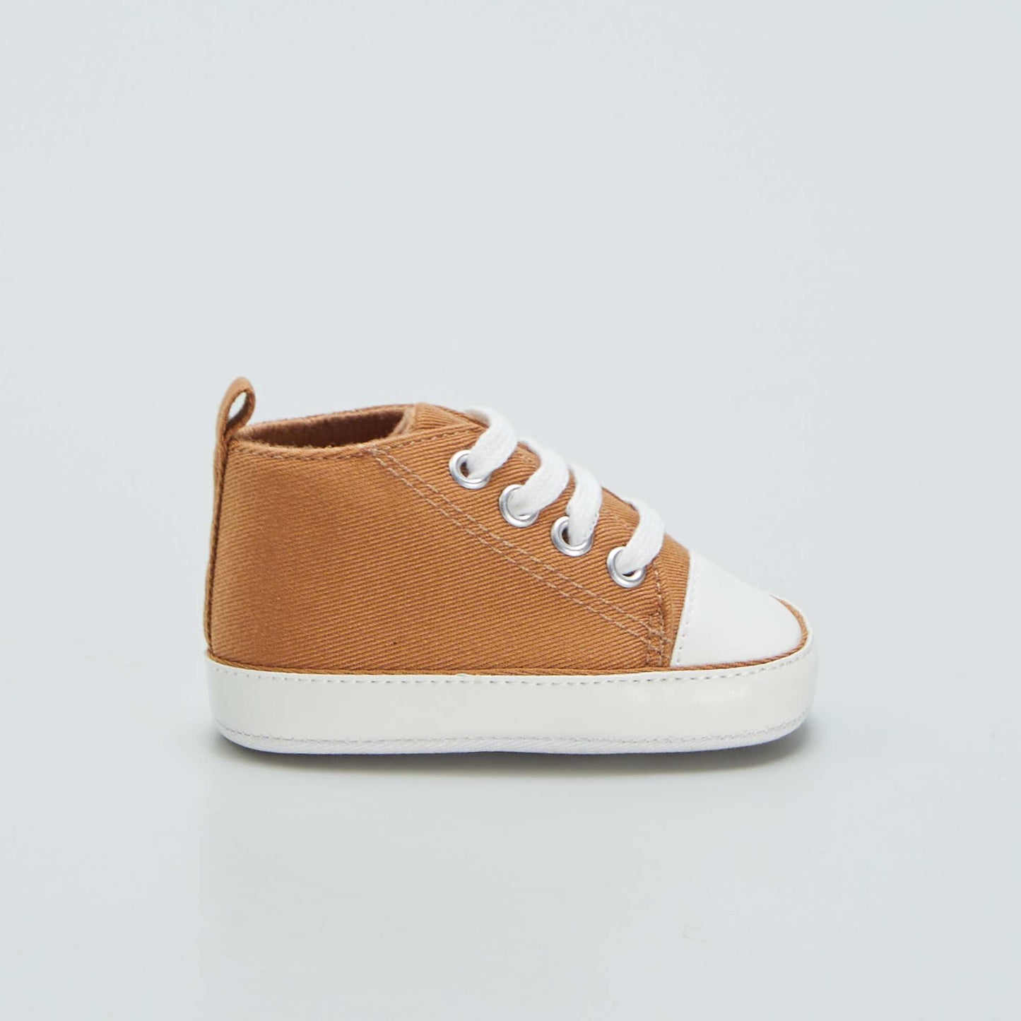 High top canvas trainers BROWN