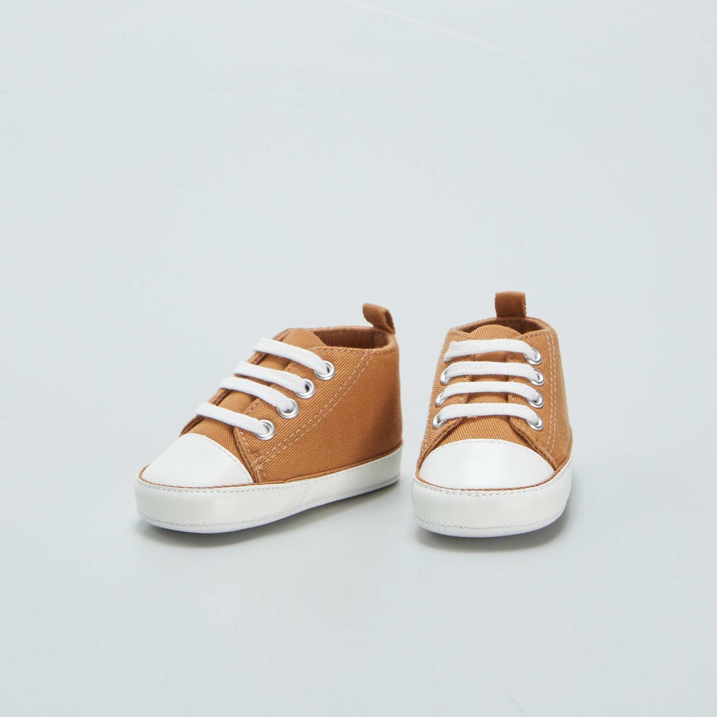 High top canvas trainers BROWN