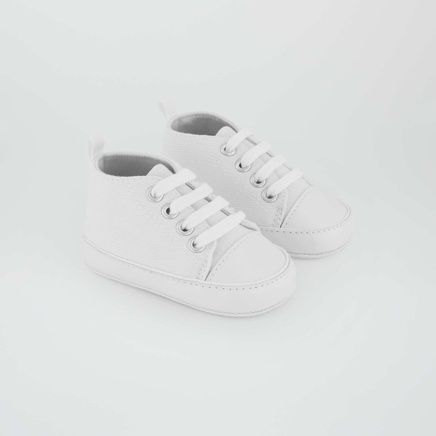 High top canvas trainers white