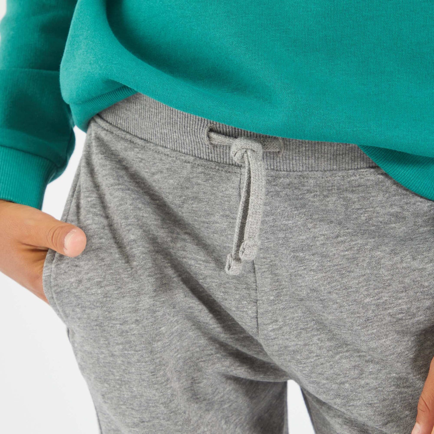 Plain sweatshirt fabric trousers GREY