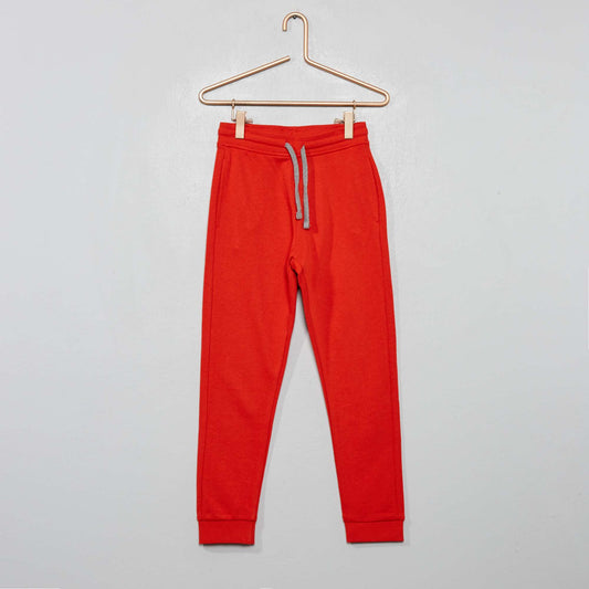 Plain sweatshirt fabric trousers red