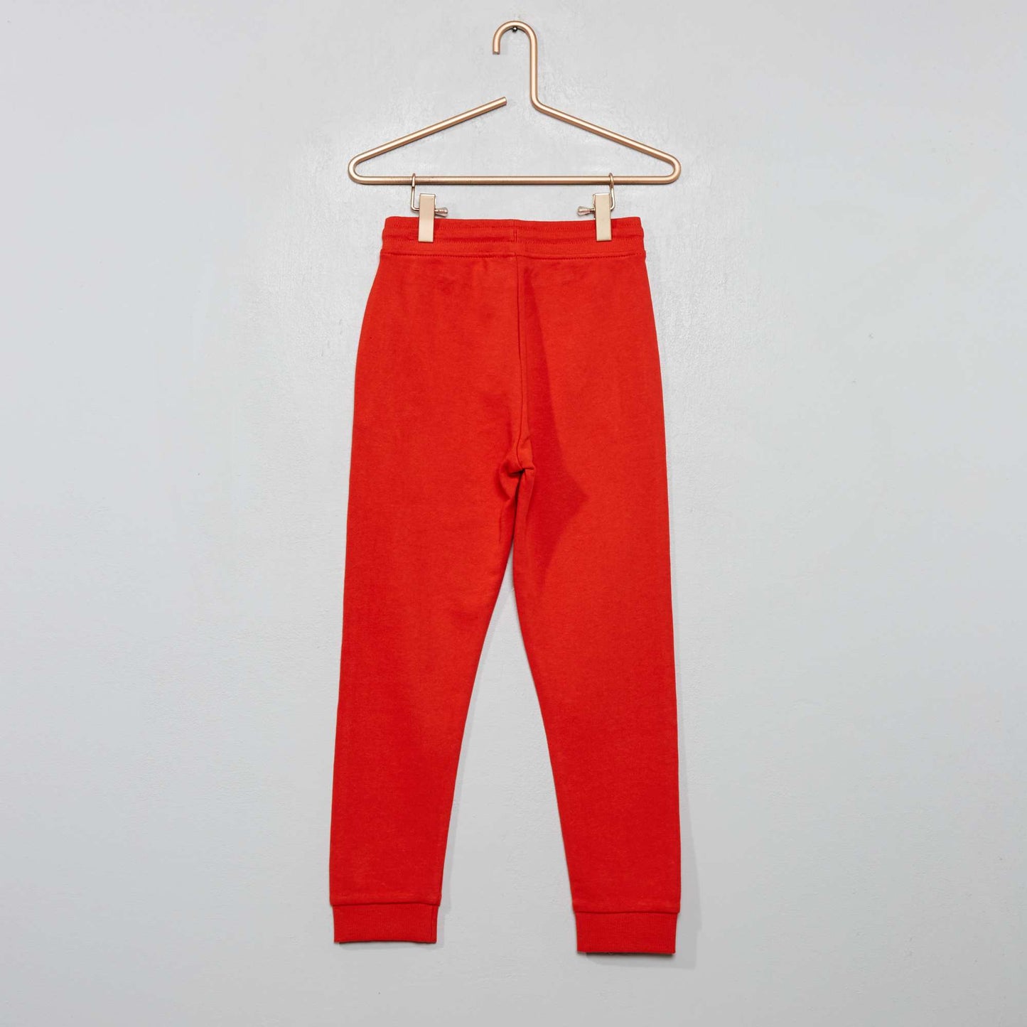 Plain sweatshirt fabric trousers red