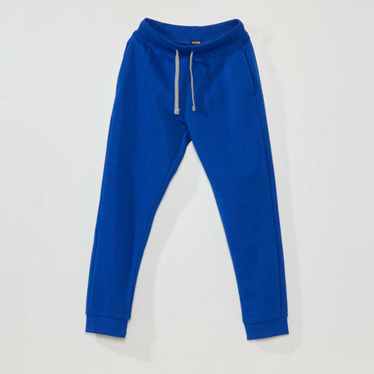 Plain sweatshirt fabric trousers BLUE