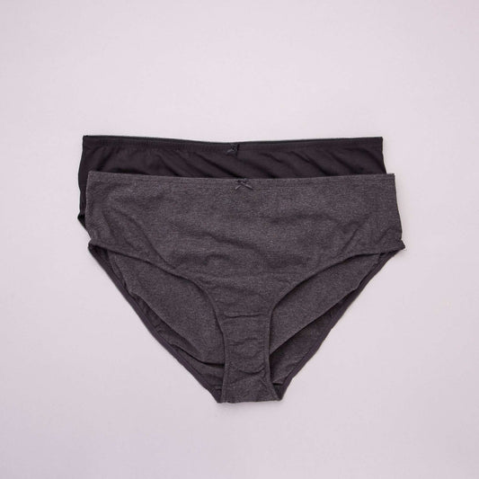 Pack of 2 cotton briefs black