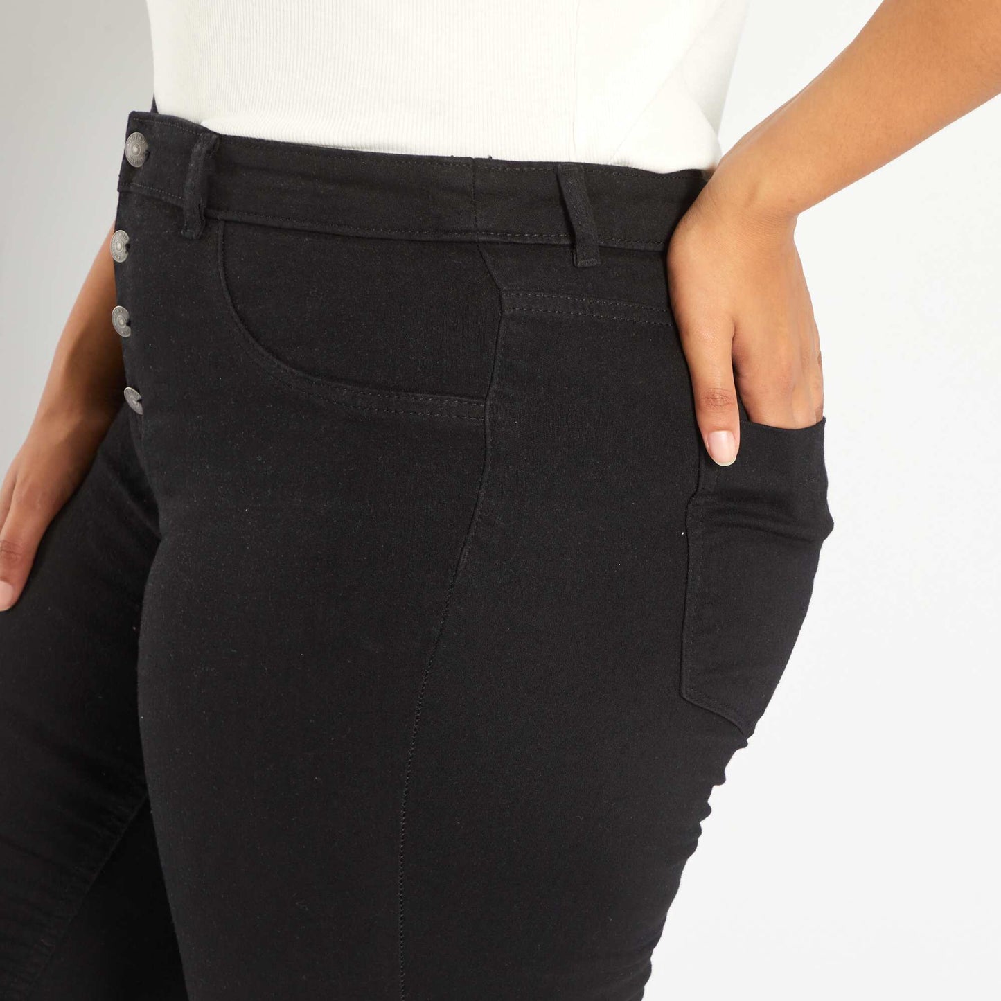 High-rise eco-design skinny jeans black