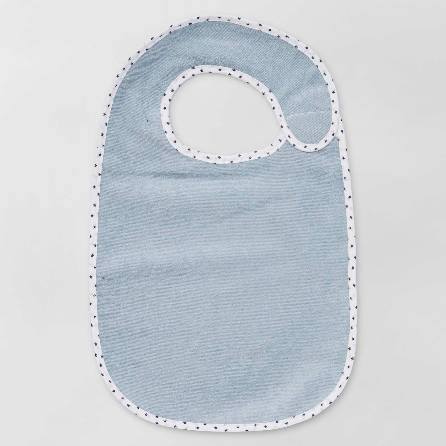 Pack of 7 lined towelling bibs BLUE