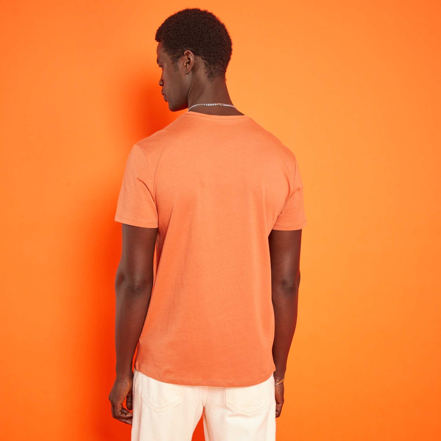 Plain jersey T-shirt ORANGE