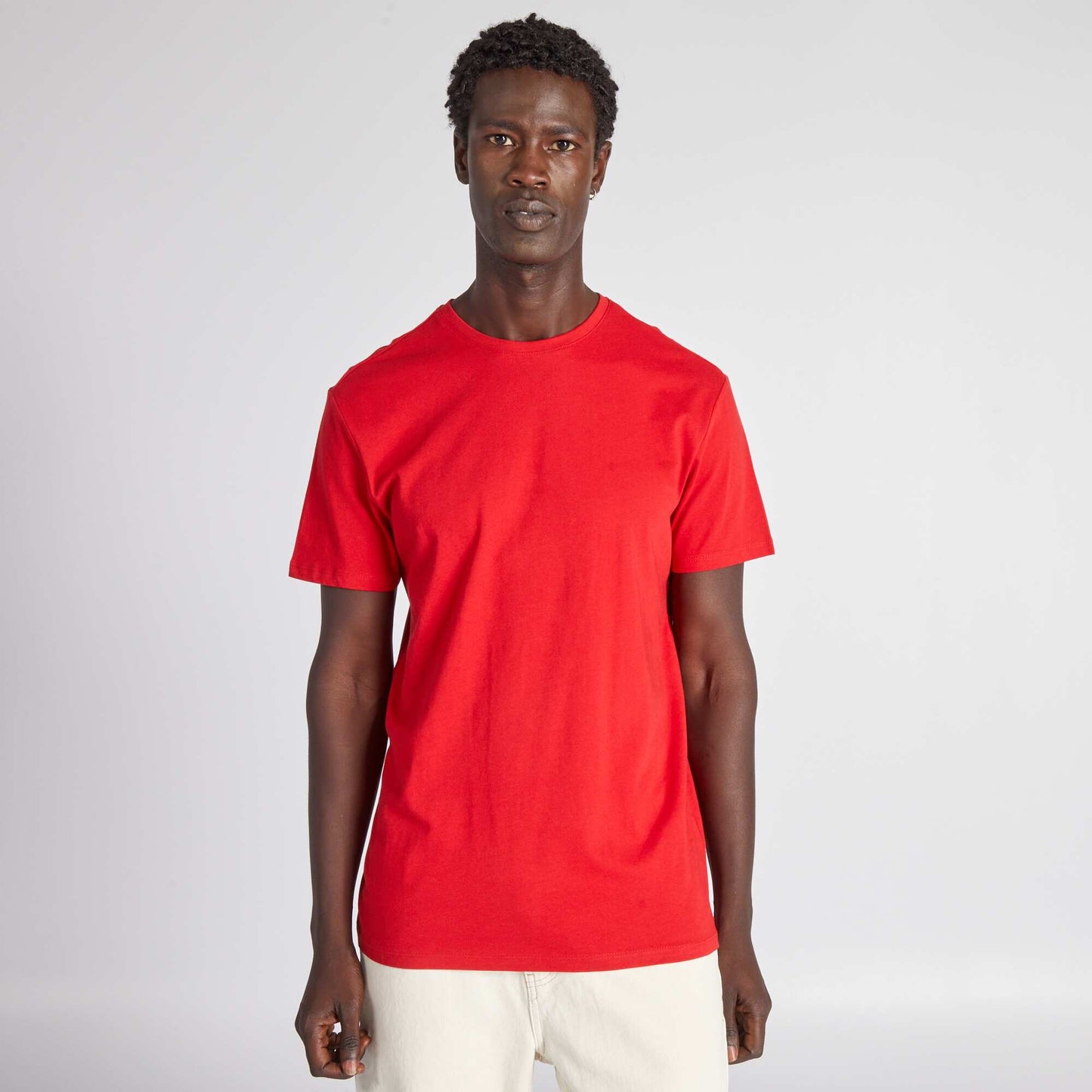 Plain jersey straight T-shirt REDSALSA