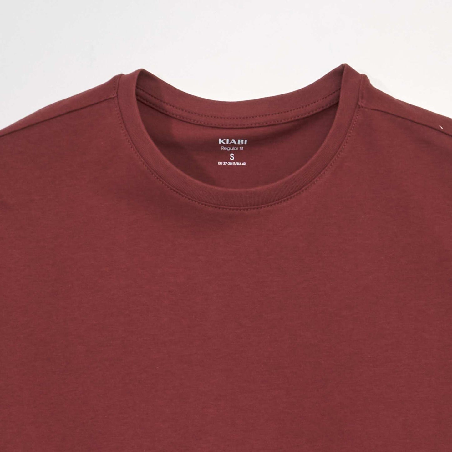 Plain jersey straight T-shirt RED
