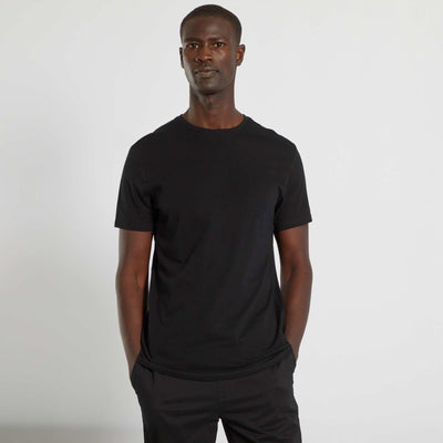 Plain jersey T-shirt black