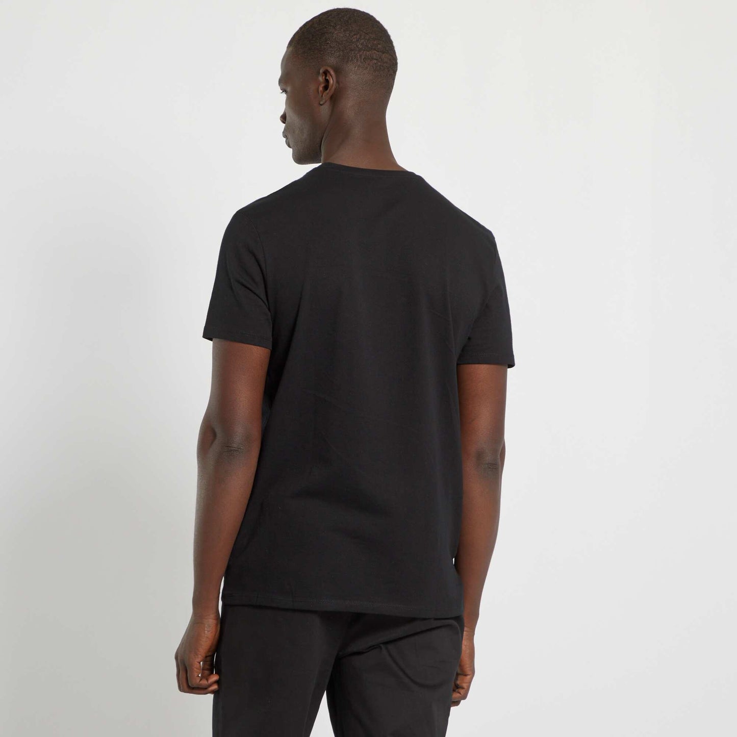 Plain jersey T-shirt black