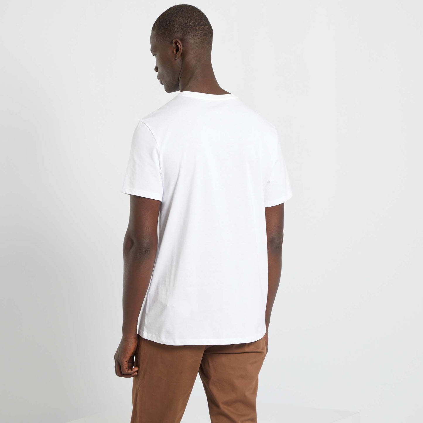 Plain jersey straight T-shirt white