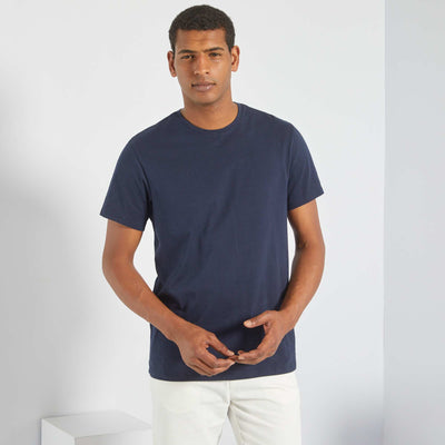 Plain jersey T-shirt dark blue