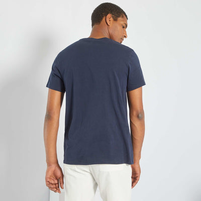 Plain jersey T-shirt dark blue