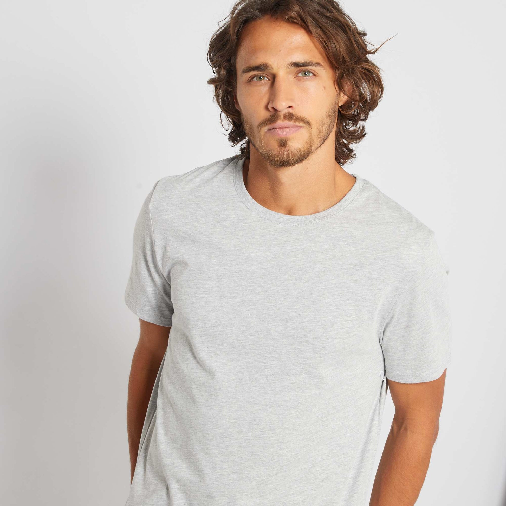 Plain jersey T-shirt GREY
