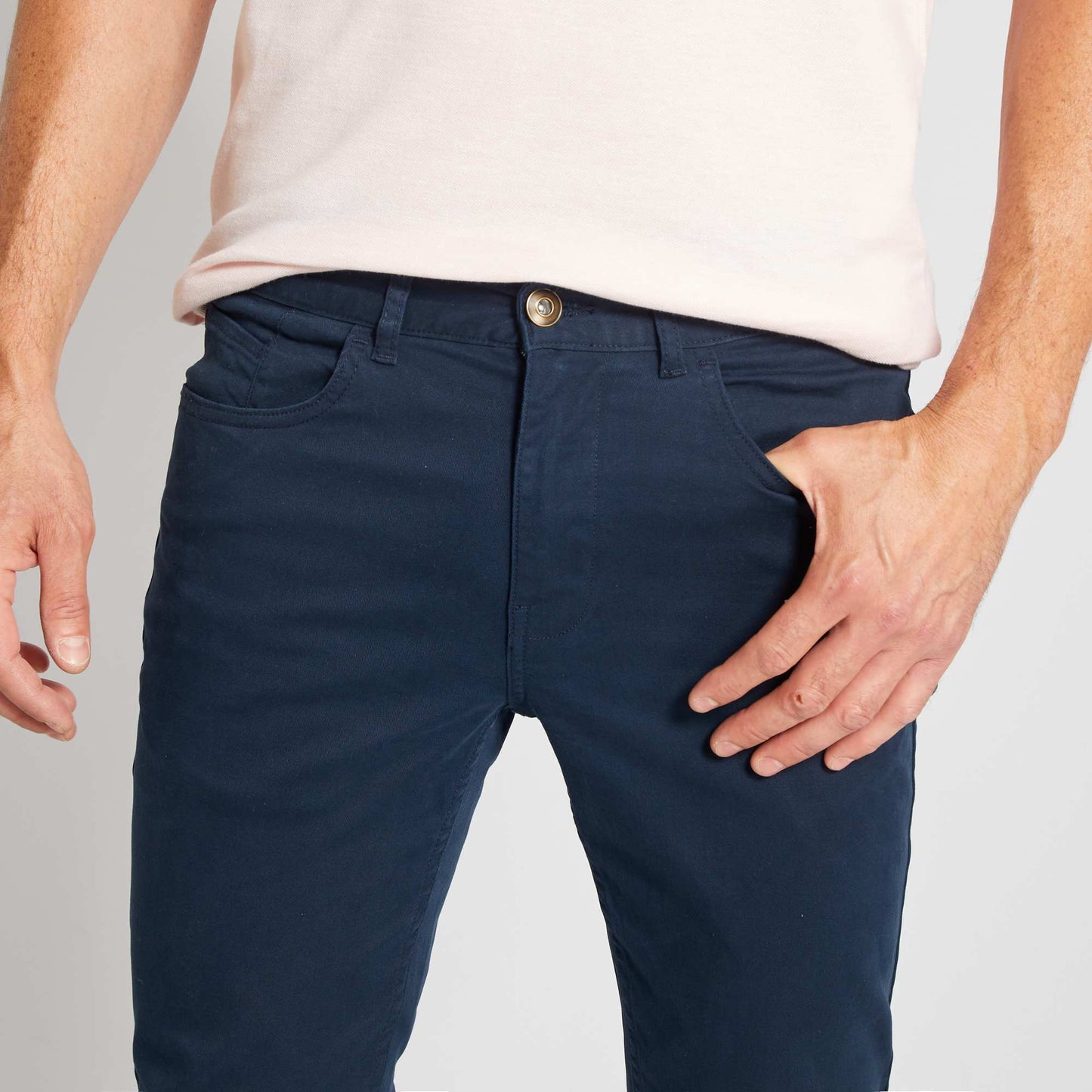 Slim-fit 5-pocket trousers - L32 BLUE
