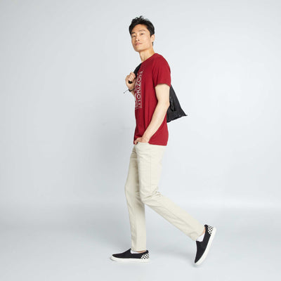 بنطلون ب 5 جيوب بقصة ضيقة - L32 رمادي غامق - L32 رمادي غامق