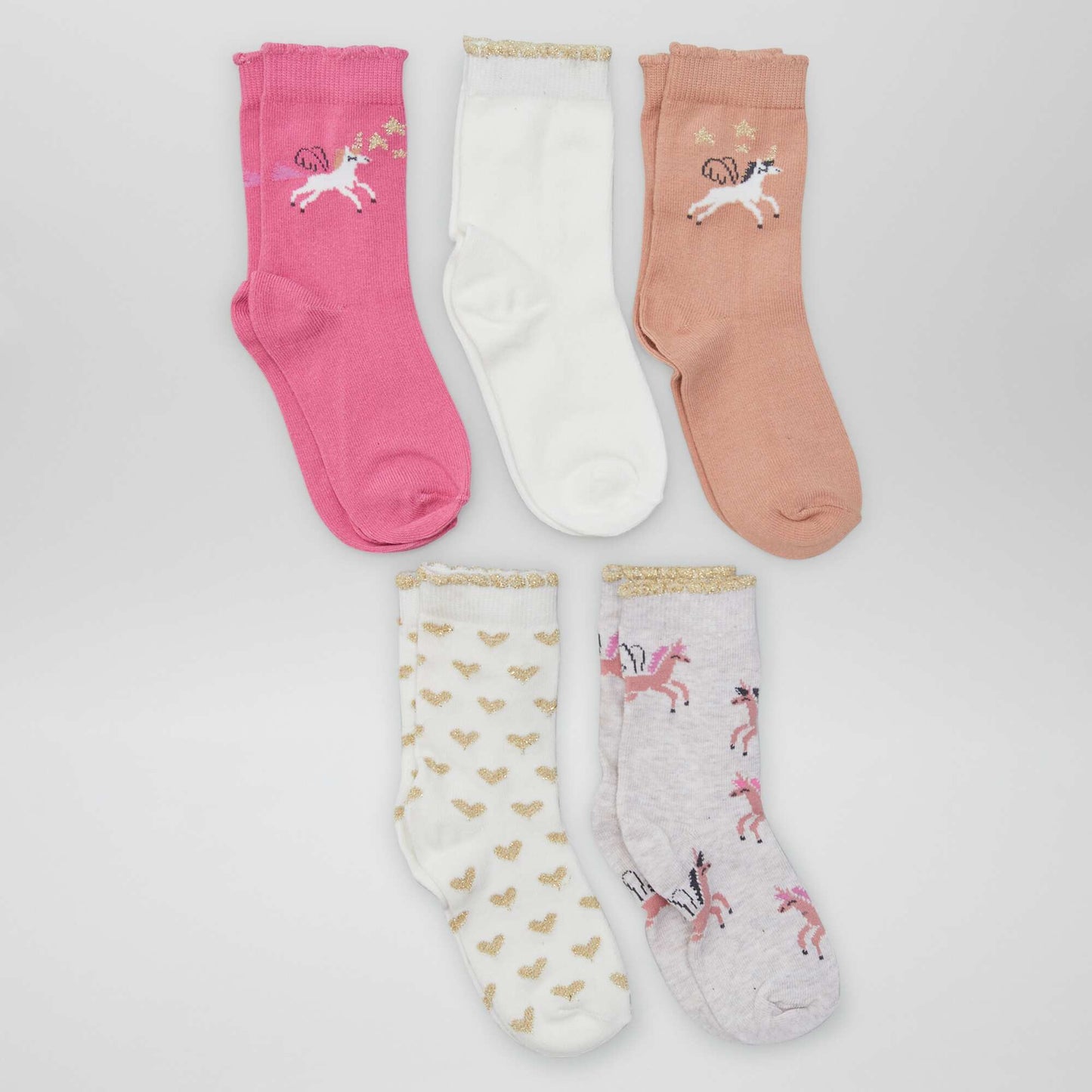 Pack of 5 pairs of animal socks UNICORN