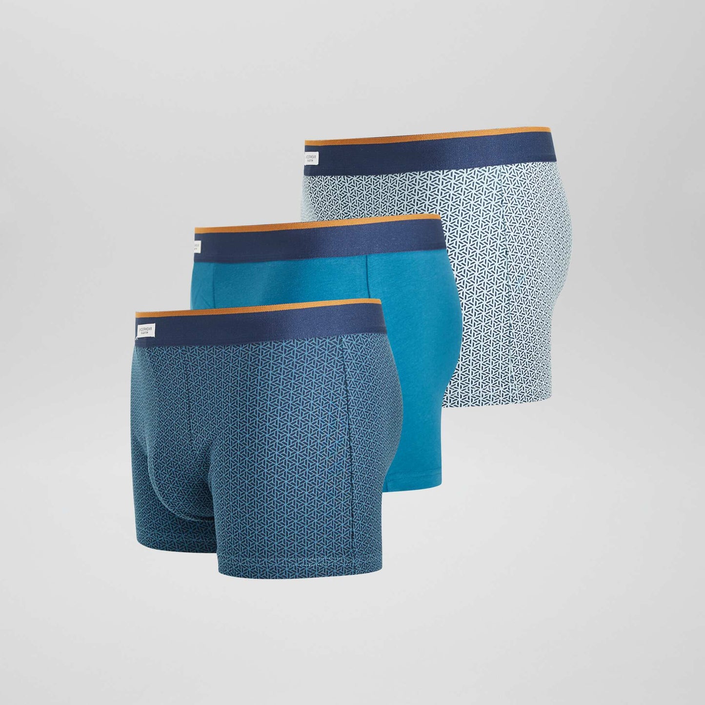 Pack of 3 pairs of stretch boxer shorts BLUE