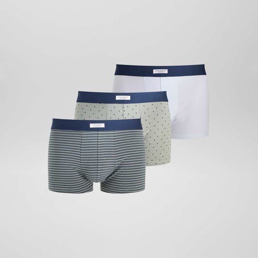 Pack of 3 pairs of stretch boxer shorts Green