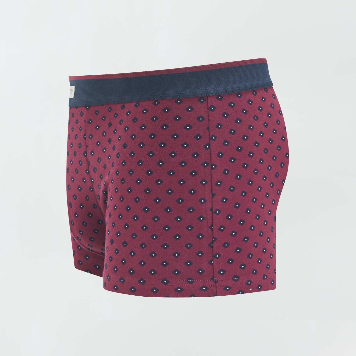 Pack of 3 pairs of stretch boxer shorts BURGUNDY