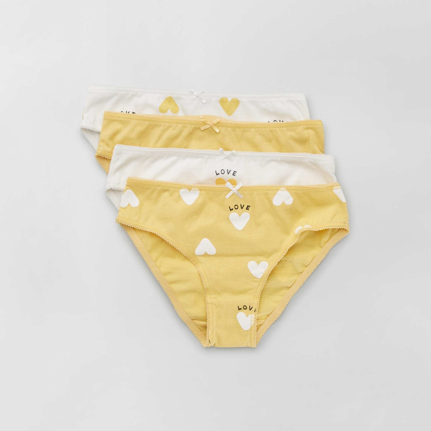 Jersey briefs with pretty bow - Pack of 4 WHITE