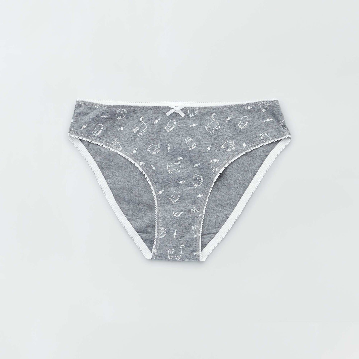 Jersey briefs with pretty bow - Pack of 4 GREY
