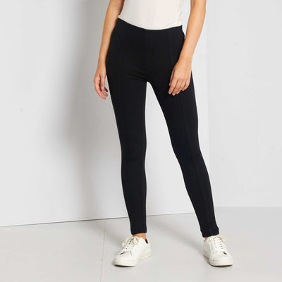Long plain leggings Black