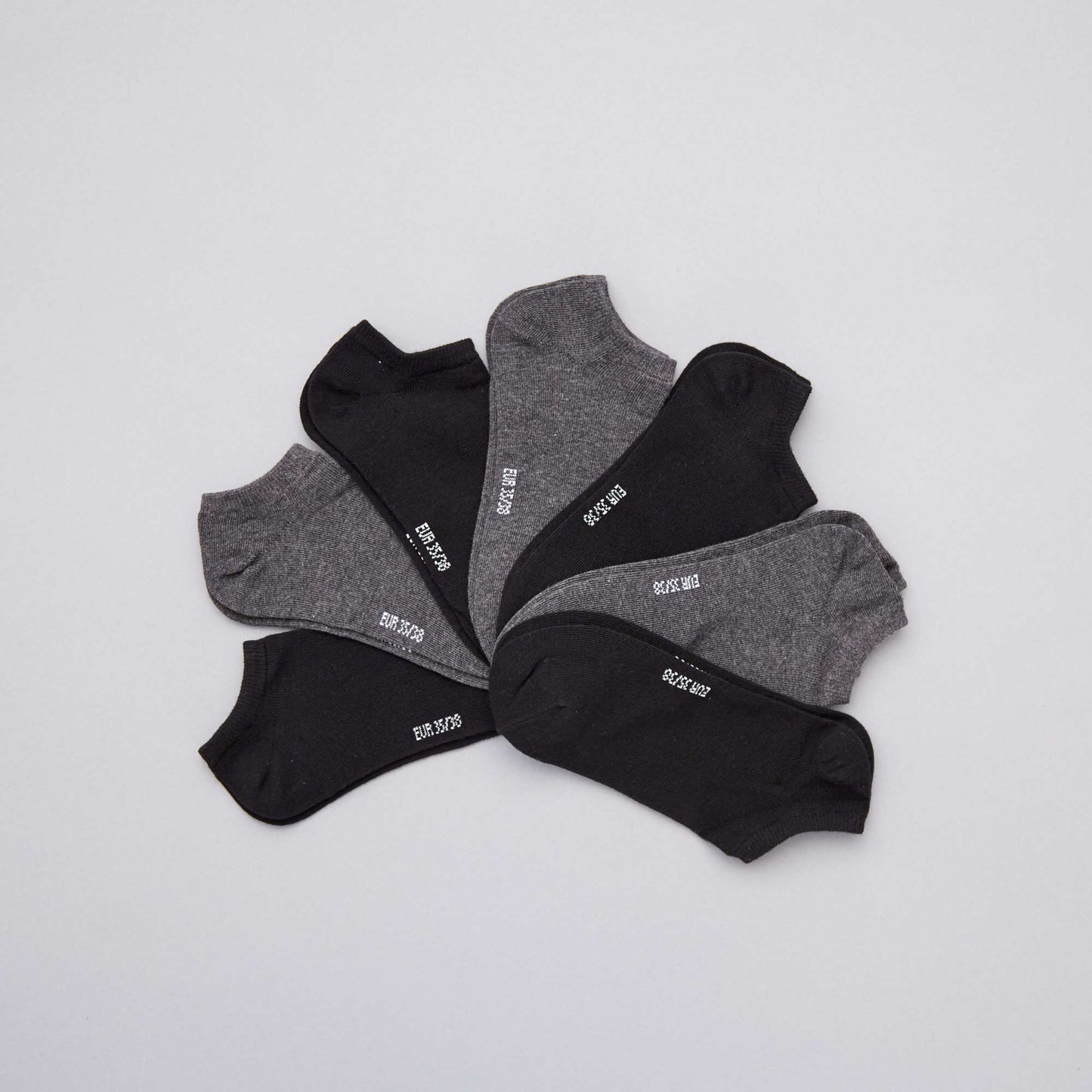 Pack of 7 pairs of trainer socks GREY