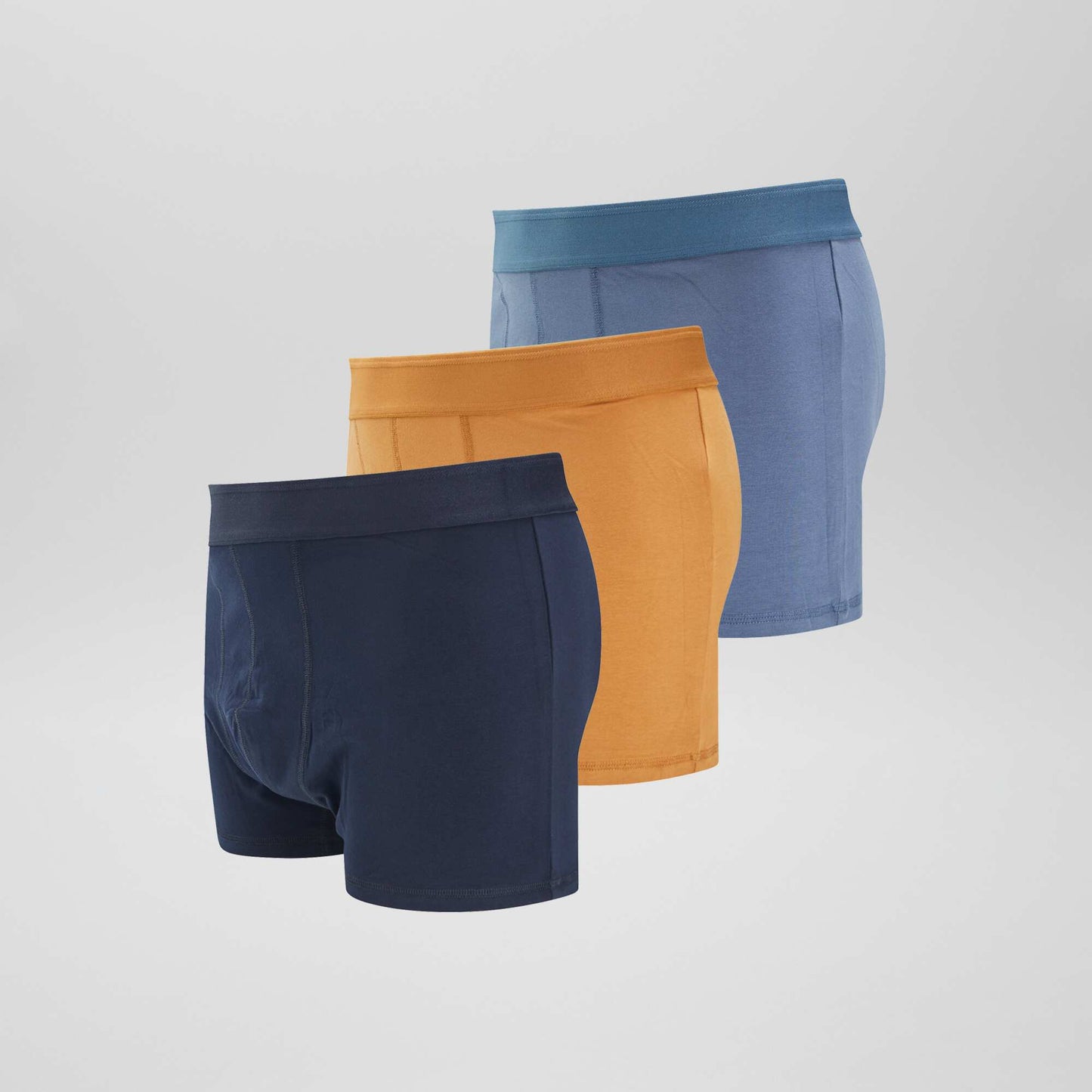 Pack of 3 pairs of plus size eco-design boxer shorts NAVYOCHRE