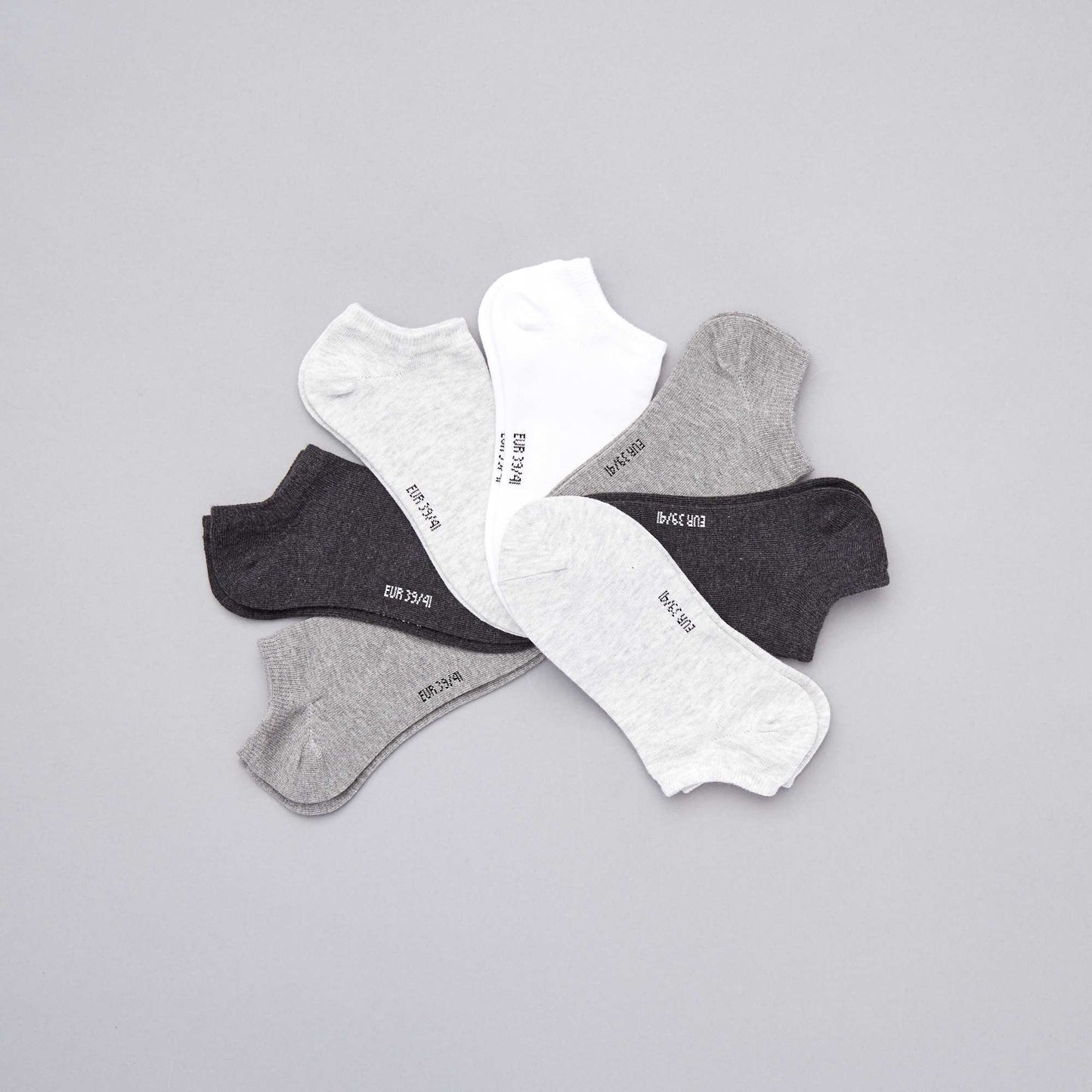 Pack of 7 pairs of trainer socks grey
