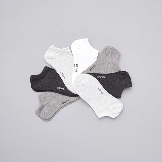 Pack of 7 pairs of trainer socks grey