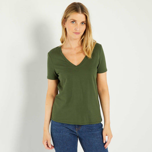 V-neck T-shirt KOMU GREEN