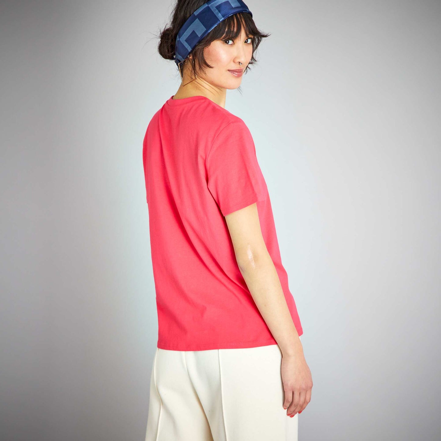 Plain jersey T-shirt azalea pink