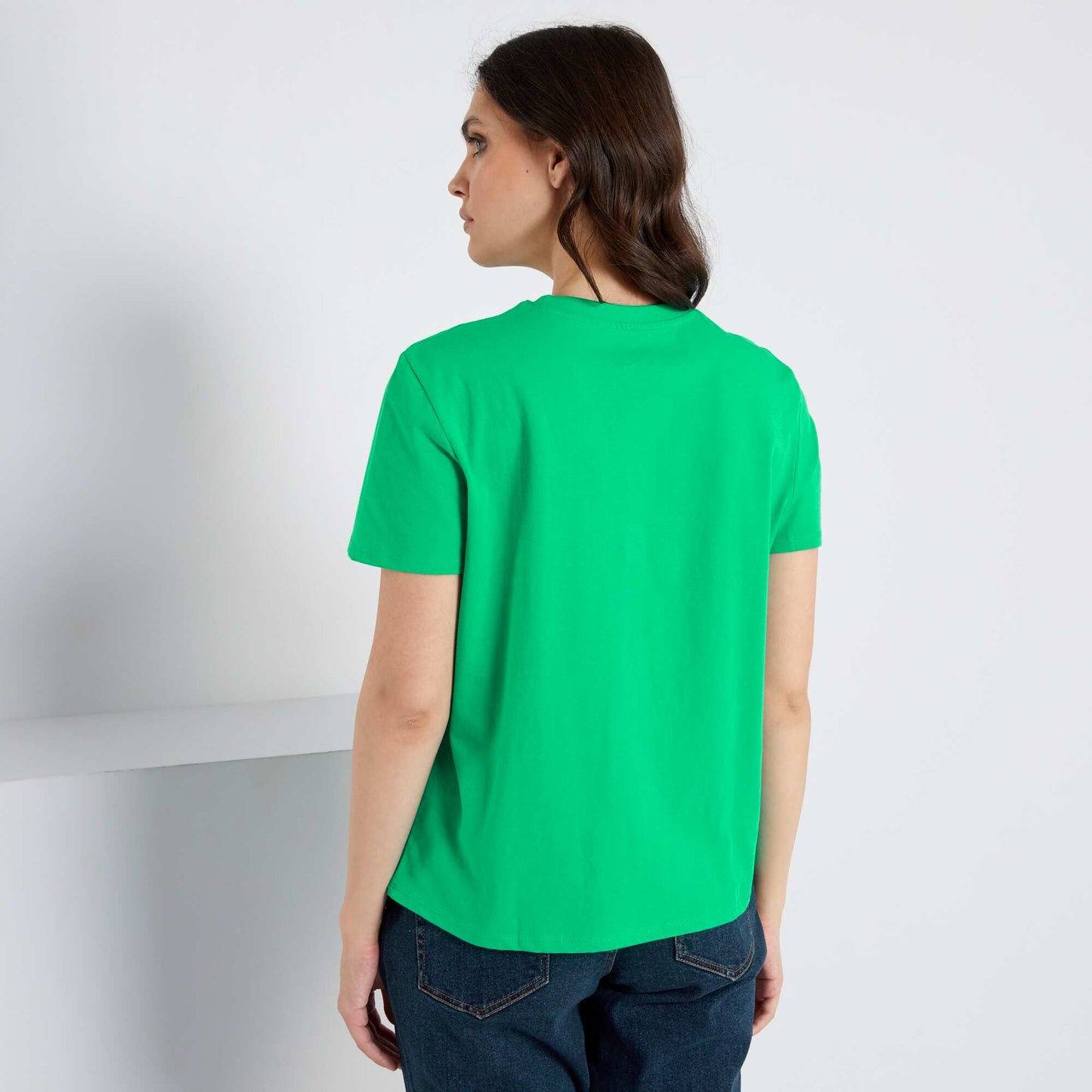 Plain jersey T-shirt GREEN