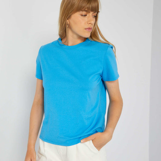 Plain jersey T-shirt MALIB BLUE