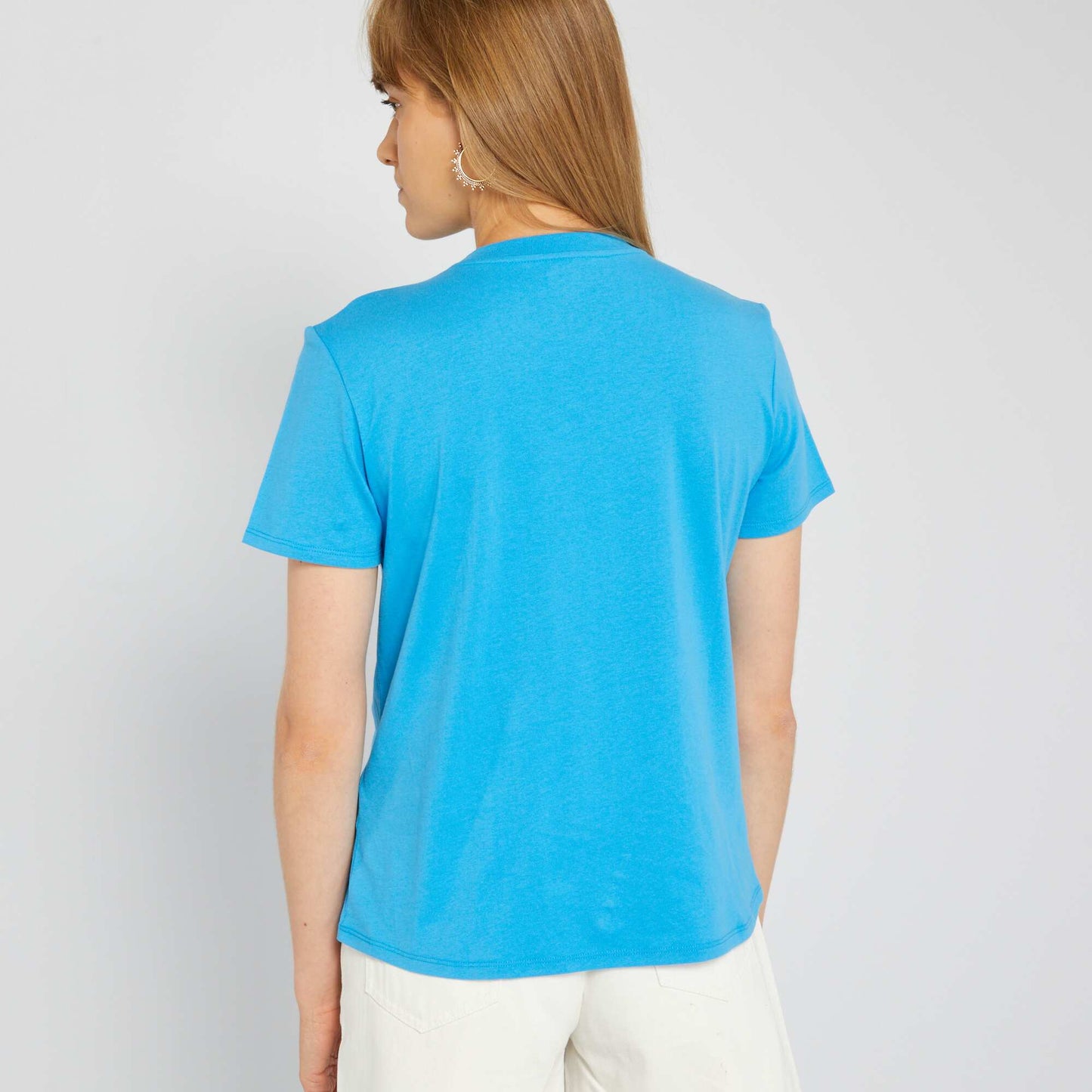Plain jersey T-shirt MALIB BLUE