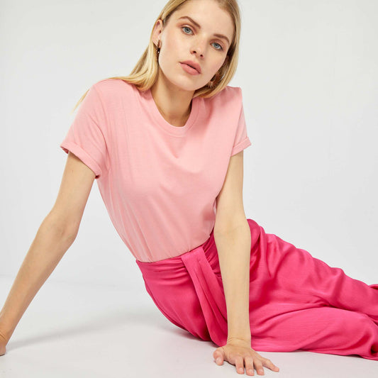 Plain jersey T-shirt Pink