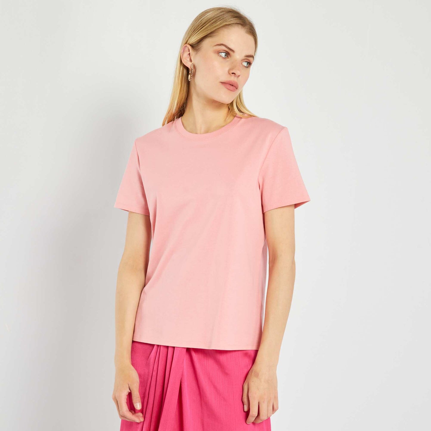 Plain jersey T-shirt Pink