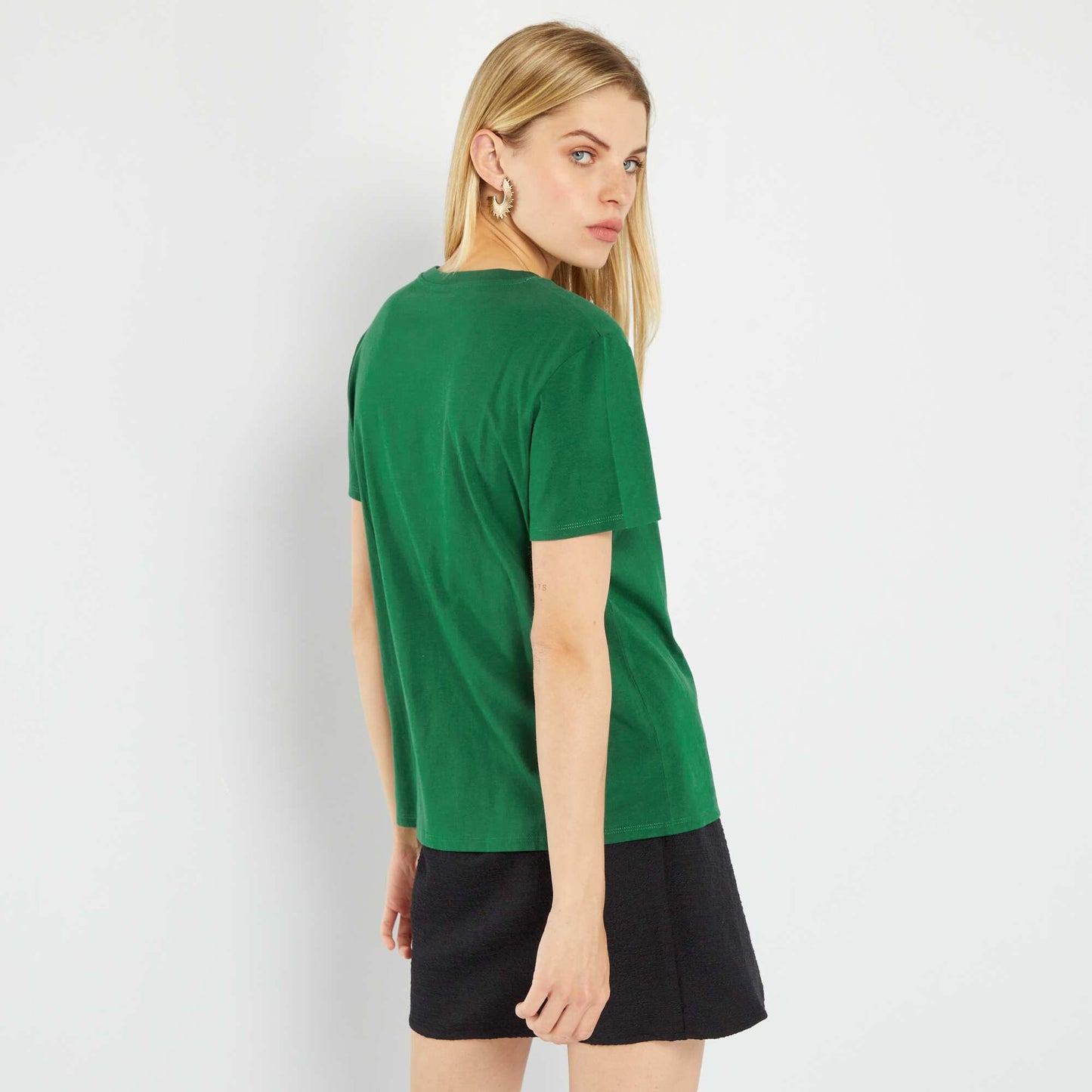 Plain jersey T-shirt Green