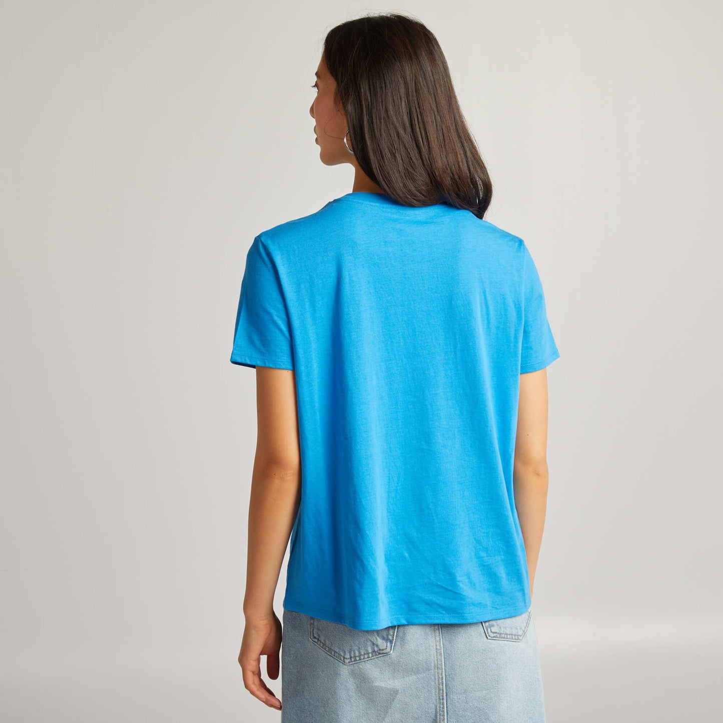 Plain jersey T-shirt BLUE