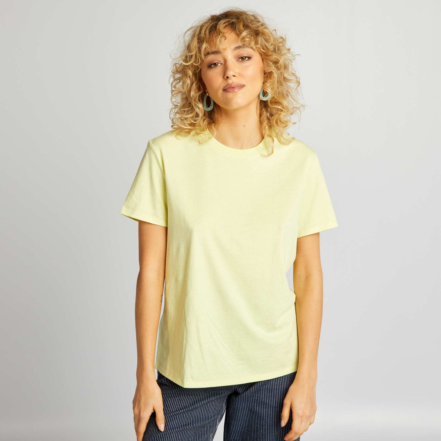 Plain jersey T-shirt GREEN