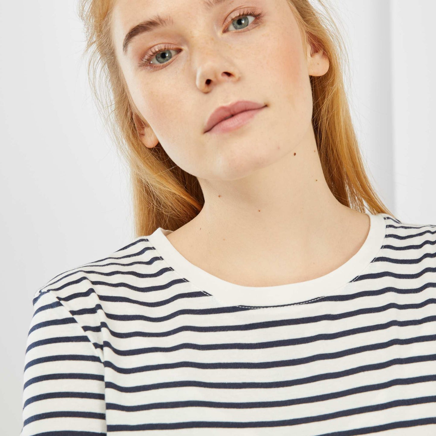 Eco-design heart T-shirt WHITE stripes
