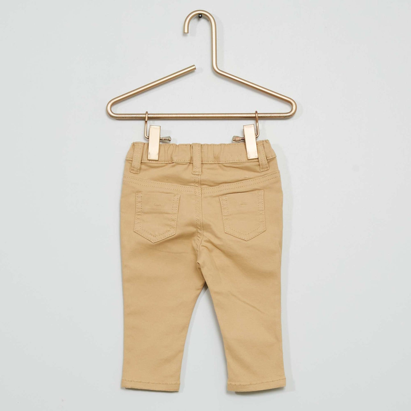 Plain cotton twill trousers BEIGE