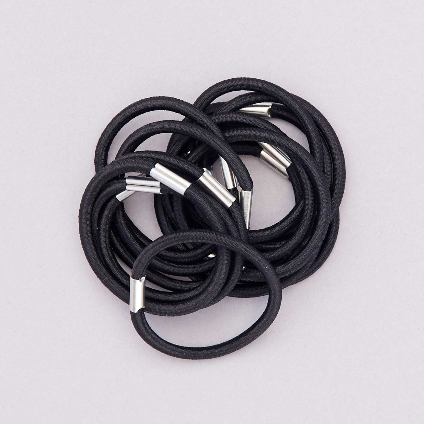 Pack of 15 elasticated hair bands black