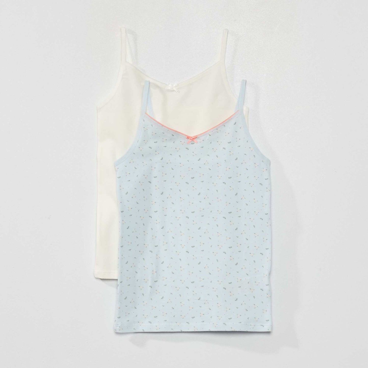 Pack of 2 stretch cotton vest tops BLUE