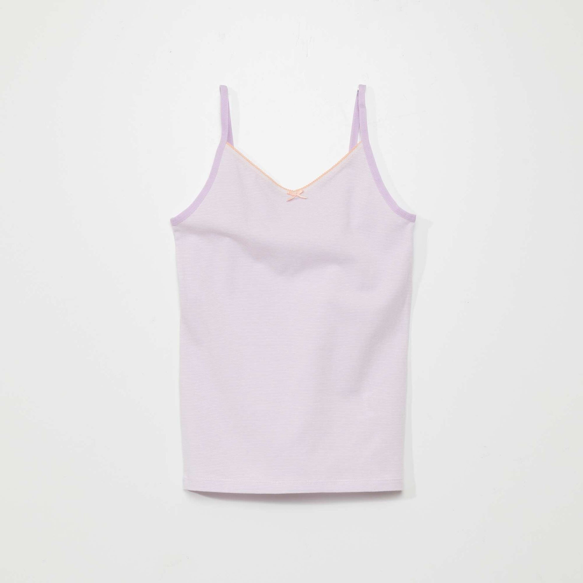 Pack of 2 stretch cotton vest tops PURPLE