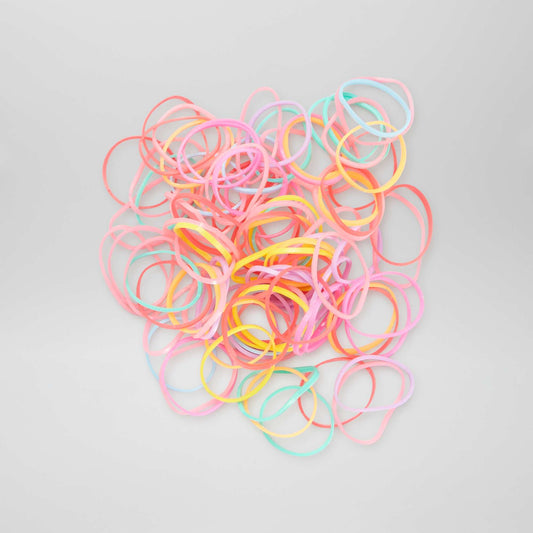 Pack of 100 coloured elasticated hair bands MULTICO
