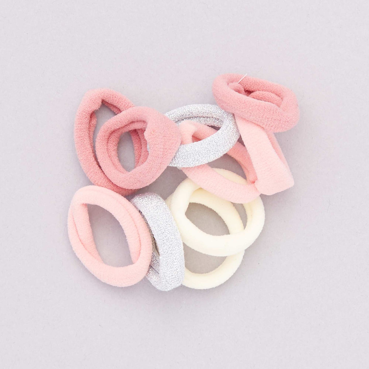 Pack of 10 elasticated scrunchies PINK