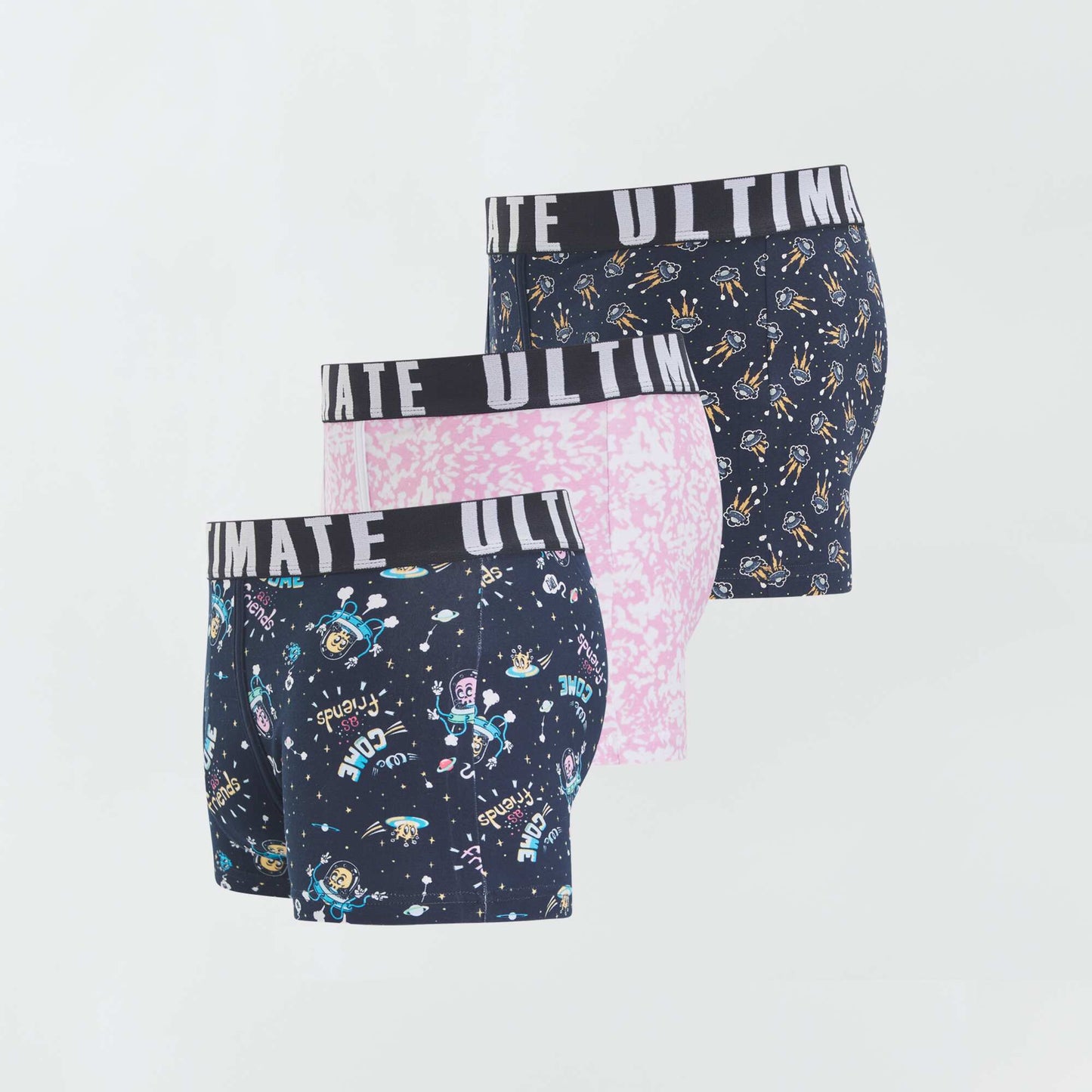 Pack of 3 patterned boxer shorts SPACE